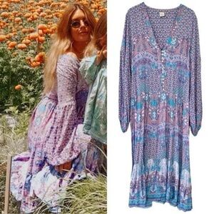 ANTHROPOLOGIE MAHLI THE LABEL LONE STAR BOHO STYLE BUTTON FRONT MAXI DRESS
